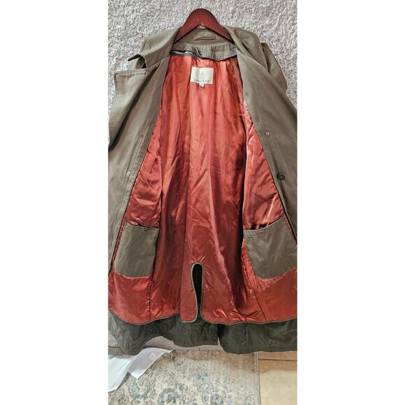 Classic London Fog Dark‎ Khaki Zip Out Liner Men's Trench Coat Size 40 Regular - Picture 4 of 10